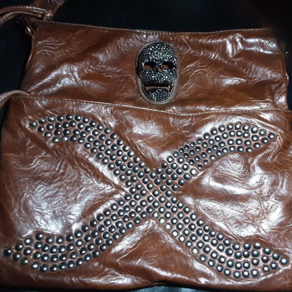 Thomas Wylde Leather Purse, Metallic accents, suede inner lining. High Quality!